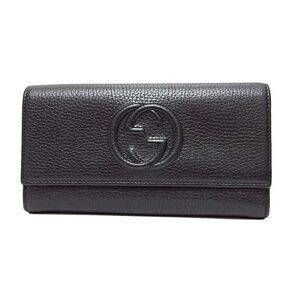 Gucci Long Wallet Soho 598206 Black Leather
